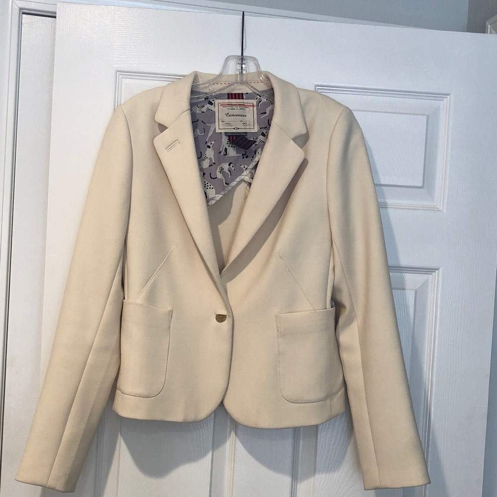 Cream Womens Blazer Jacket - Caslon